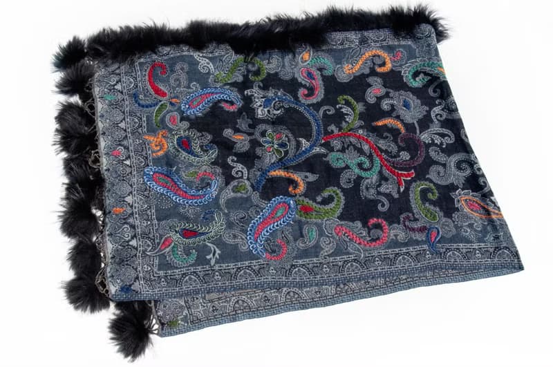 水煮羊毛披肩/針織圍巾/刺繡圍巾/羊絨披巾/喀什米爾Cashmere-花