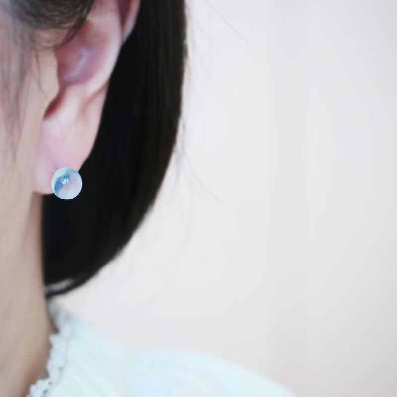 泡沫之夏 海藍寶泡泡球耳針