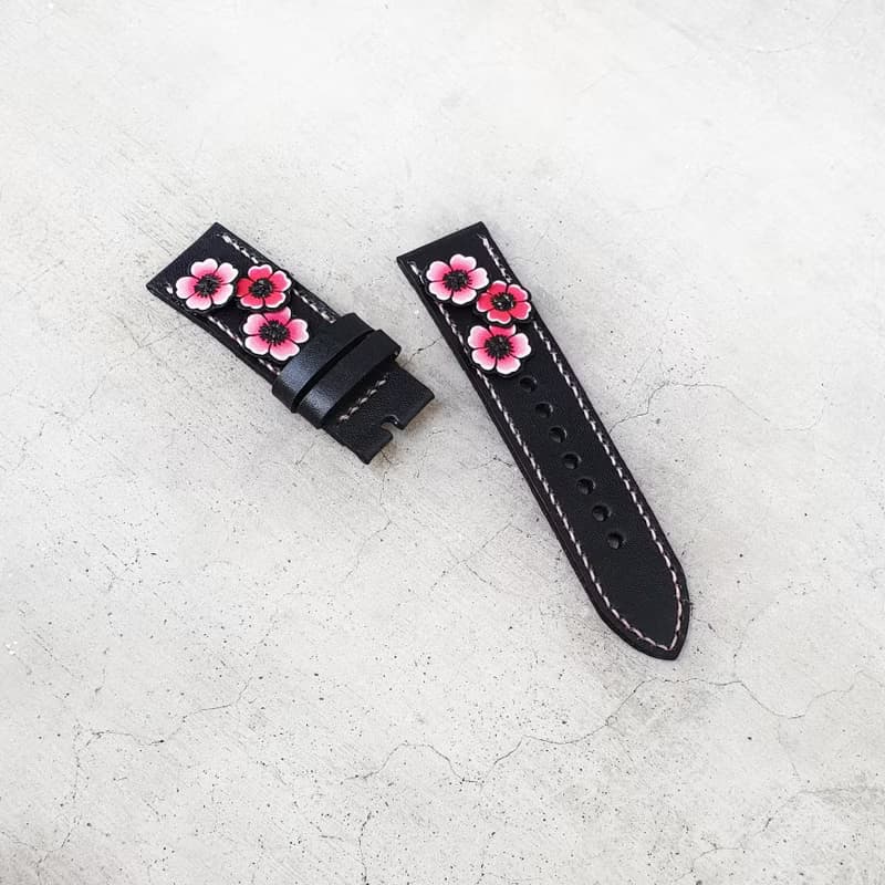 Apple Flower Band皮革手錶錶帶