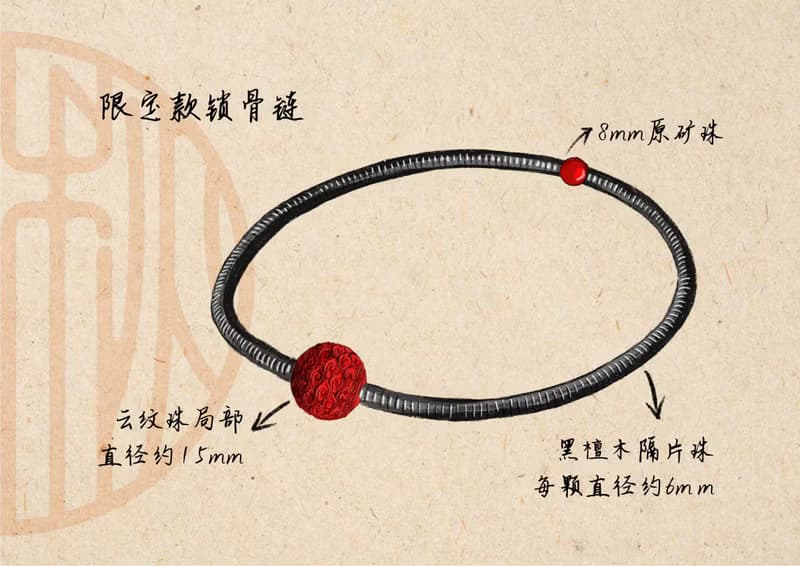 春秋原創設計 | 高含量原礦 水飛砂 | 手鏈 鎖骨鏈 | 國潮