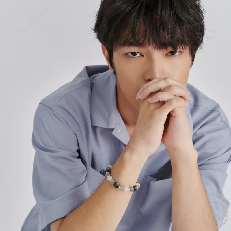 蒼鷺 | 鷹眼石 拉長石 白瑪瑙 | 男款水晶手鍊