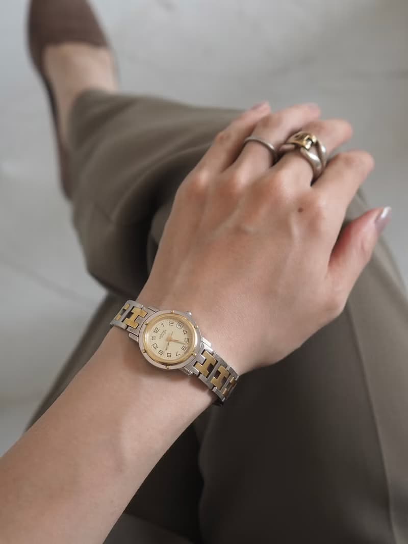 HERMÈS Clipper Watch エルメス クリッパー ウォッチ 腕時計 ゴールド シルバー コンビ ヴィンテージ