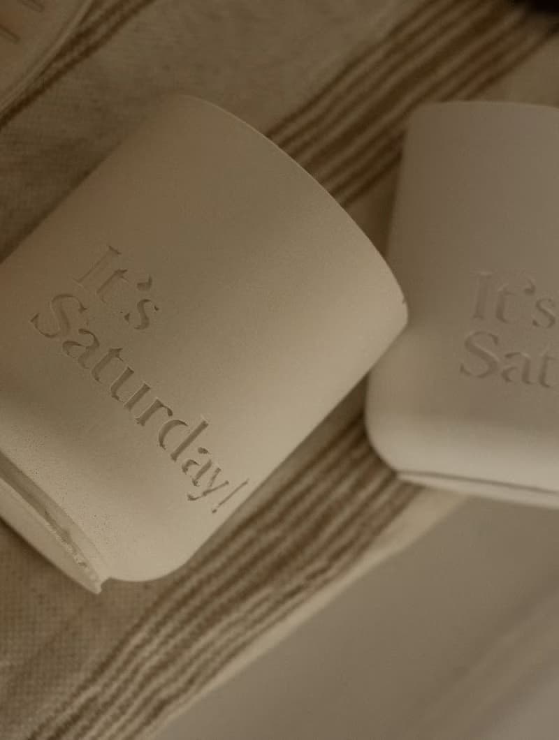 It's Saturday 木質乳香 手工水泥杯大豆蠟燭 No.018 寂靜沙丘