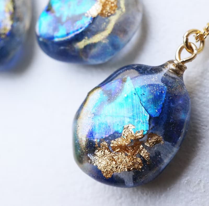 海色のガラスアートjewelryピアスorイヤリング