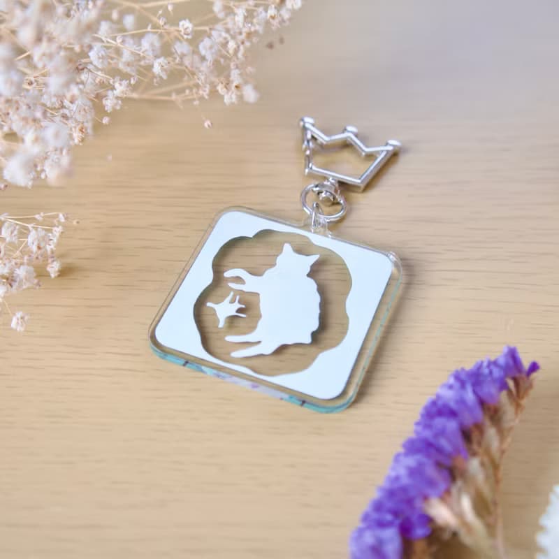 チョコミントなねこのアクリルキーホルダー