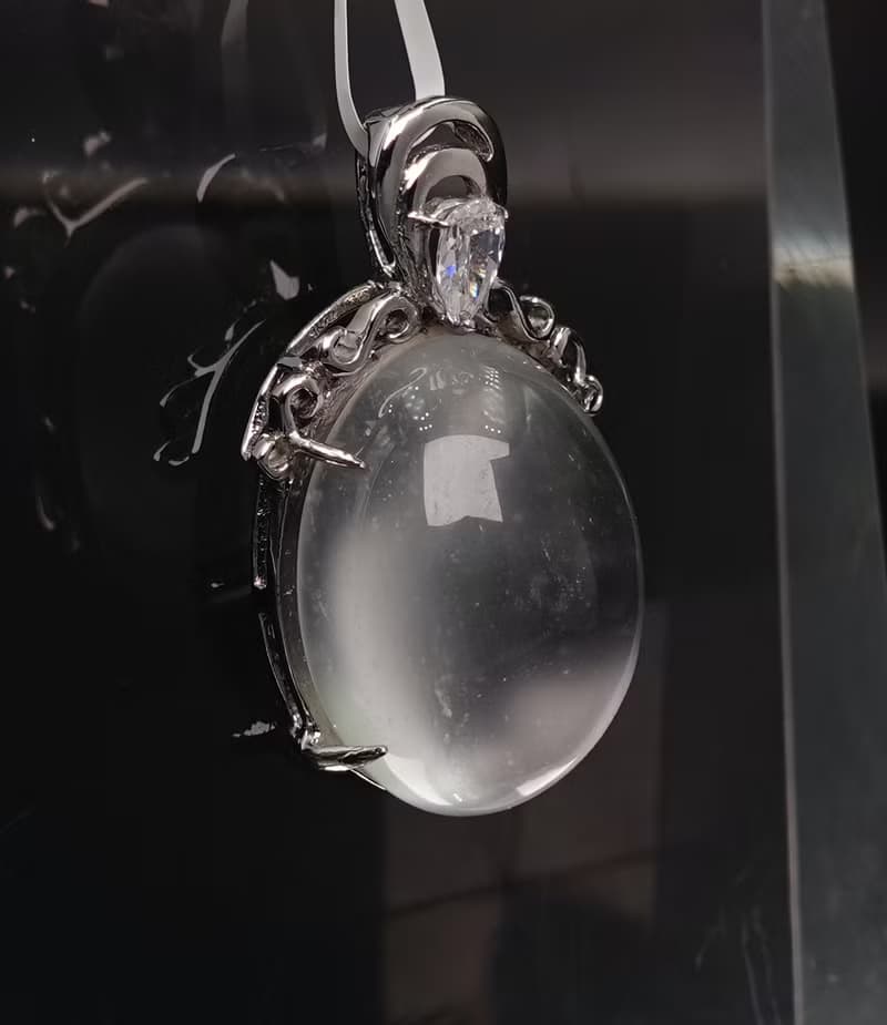 寶麗金珠寶-天然水沫子白鋼墜