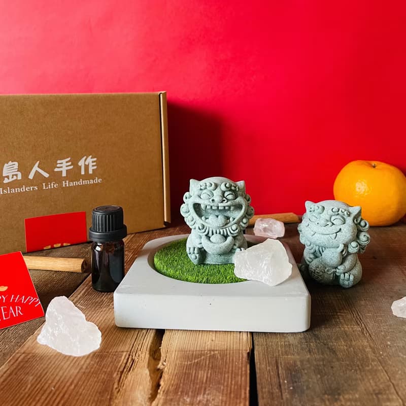 【風獅爺坐鎮】擴香水晶+精油+風獅爺禮盒組招財開運擋煞庇佑祈福