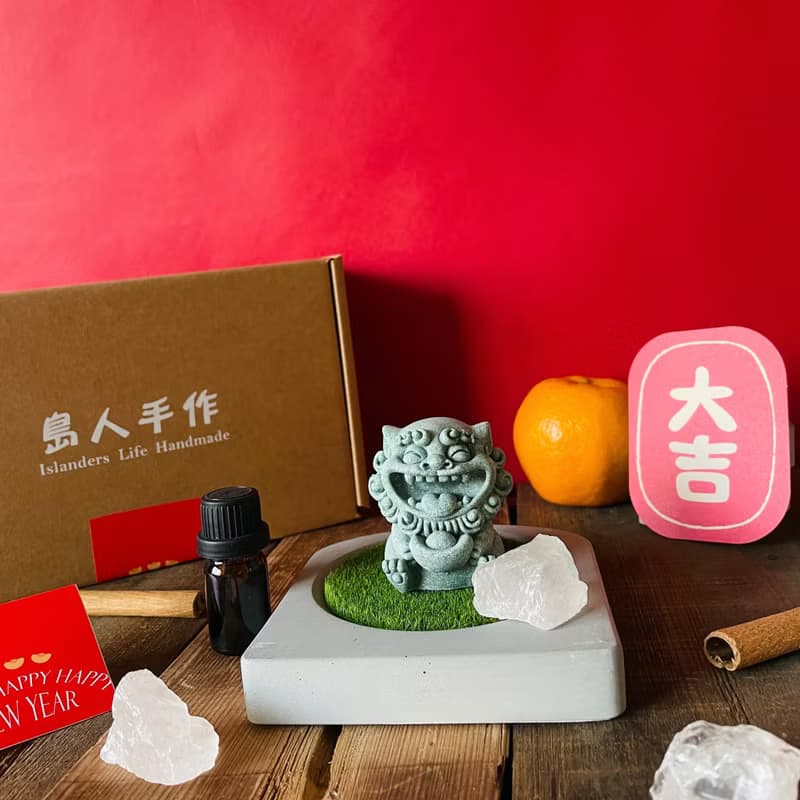 【風獅爺坐鎮】擴香水晶+精油+風獅爺禮盒組招財開運擋煞庇佑祈福