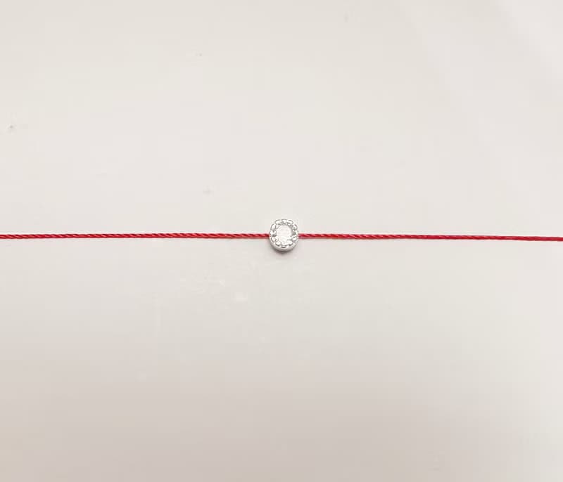 純銀 單鑽 超小 迷你 紅線 手鍊 鋯石 婚禮 閨蜜 桃花 月老 經典