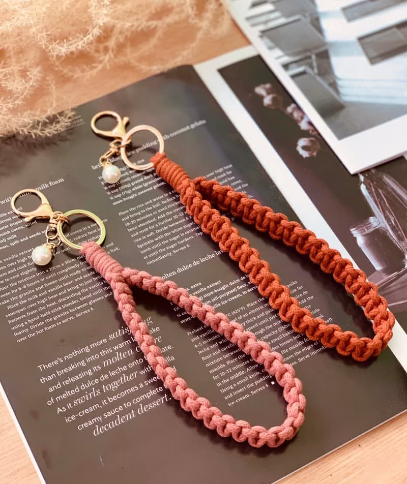 【Macrame DIY材料包】手機短掛繩/鑰匙圈 編織入門推薦