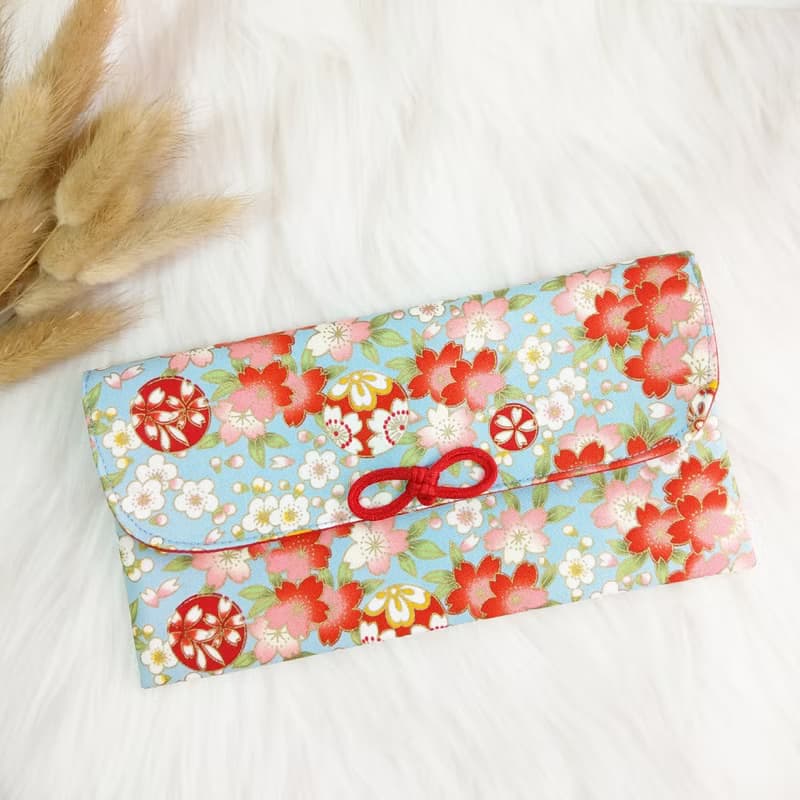 免費繡名字。彩球櫻花-2款可選。布紅包袋 / 口罩收納袋