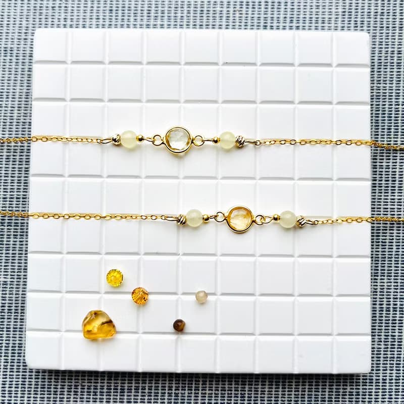 聖誕 交換禮物 925純銀 幸運寶石手鍊 法國奶奶系列 多色選 長度