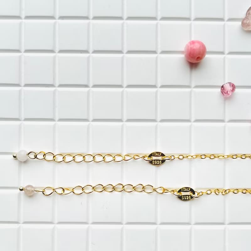 聖誕 交換禮物 925純銀 幸運寶石手鍊 法國奶奶系列 多色選 長度