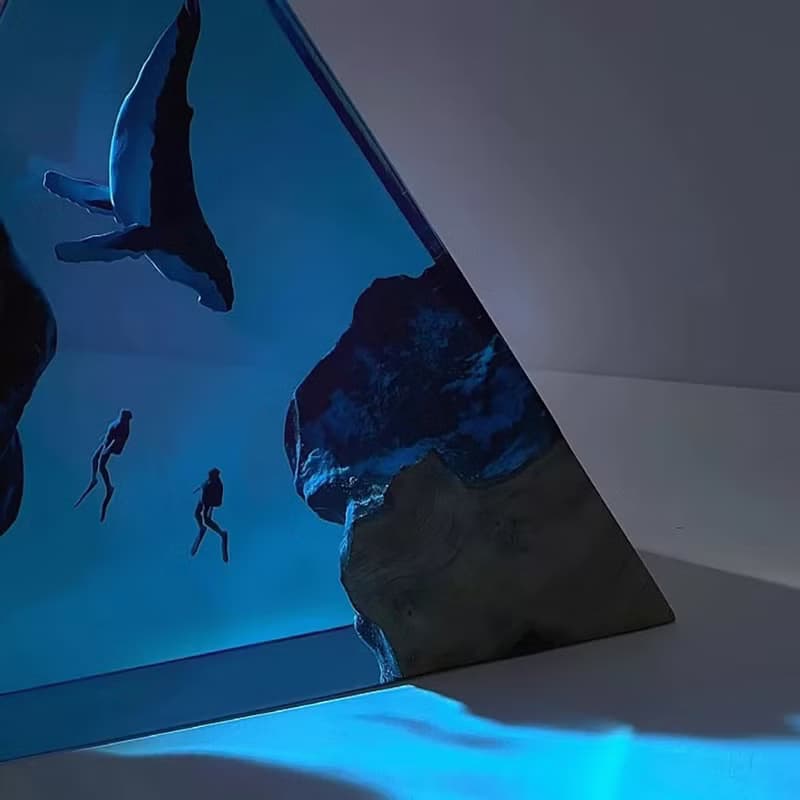 【刻字訂製】座頭鯨潛水員海洋禮物創意夜燈