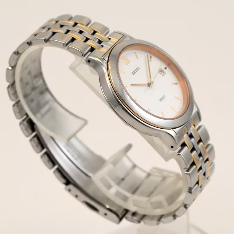 SEIKO SPRIT 1996年製 男性用腕時計 Round shape クォーツ White Tone Dial Ref.7N22-6A80 手錶 古董錶