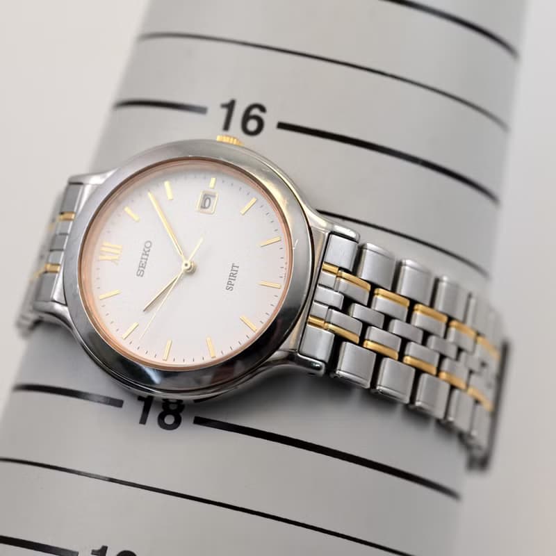 SEIKO SPRIT 1996年製 男性用腕時計 Round shape クォーツ White Tone Dial Ref.7N22-6A80 手錶 古董錶