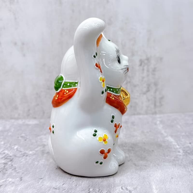 【碎花迎祥】日本九谷燒招財貓 | 小花4號