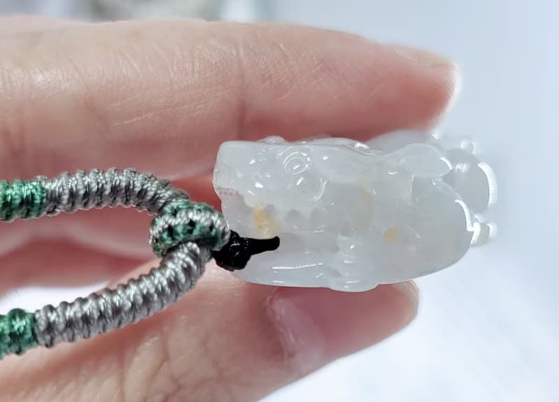 【親翠】天然翡翠 超美果凍膠感灑金貔貅一對