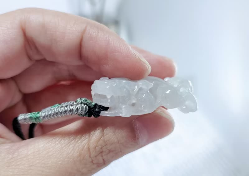 【親翠】天然翡翠 超美果凍膠感灑金貔貅一對