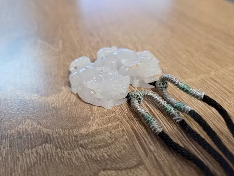 【親翠】天然翡翠 超美果凍膠感灑金貔貅一對