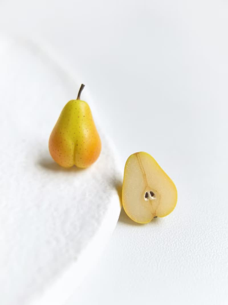 PP LEE系列•屁屁梨手工耳環耳夾原創小眾個性軟陶微縮食玩飾品