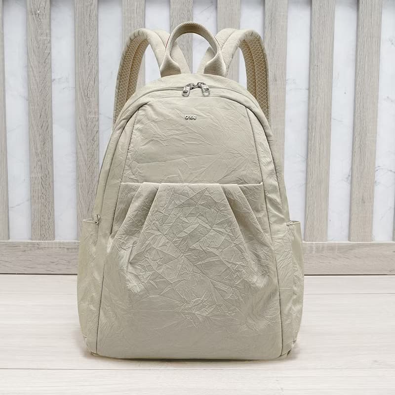 (淺杏色)輕盈紙感甜美系休閒旅行後背包(大款)33571