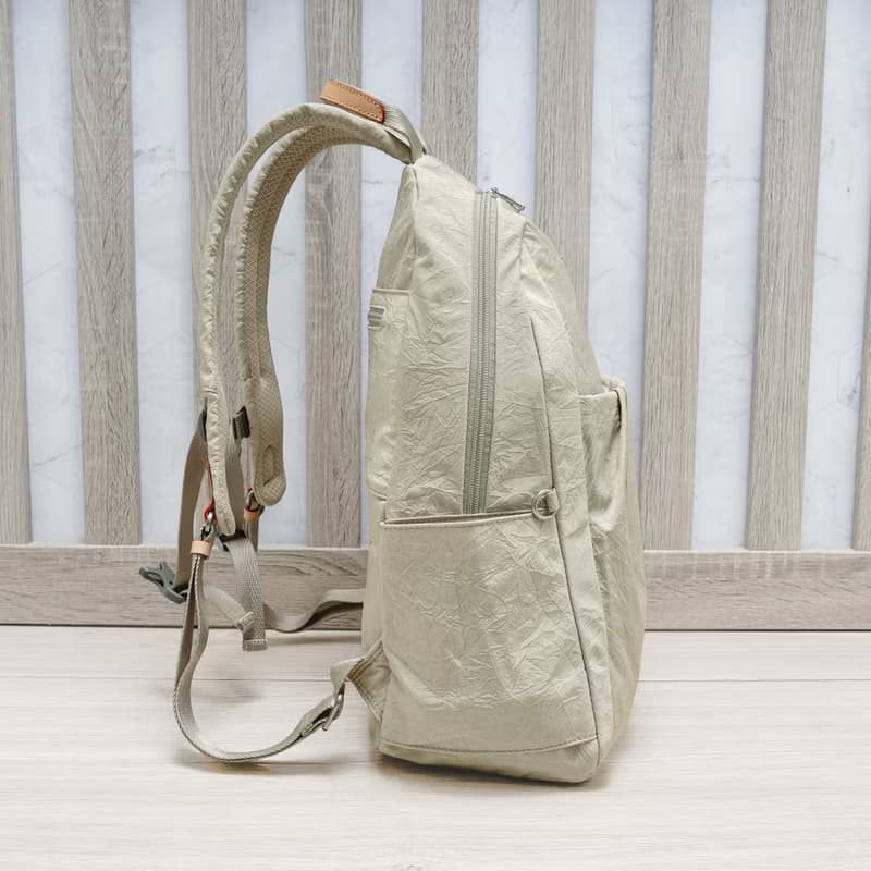 (淺杏色)輕盈紙感甜美系休閒旅行後背包(大款)33571