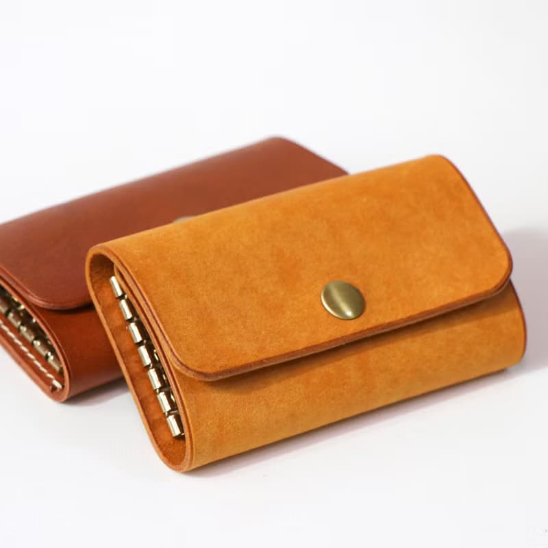 【生日禮物】本色六環鑰匙包 l 歐洲頂級植鞣革 l 純銅五金