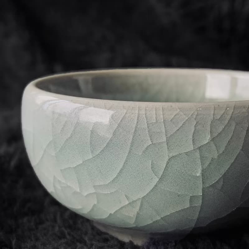 中國 清末民初仿鈞窯茶杯│晶瑩玉潤 鈞窯 低溫素燒