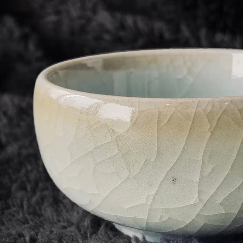 中國 清末民初仿鈞窯茶杯│晶瑩玉潤 鈞窯 低溫素燒