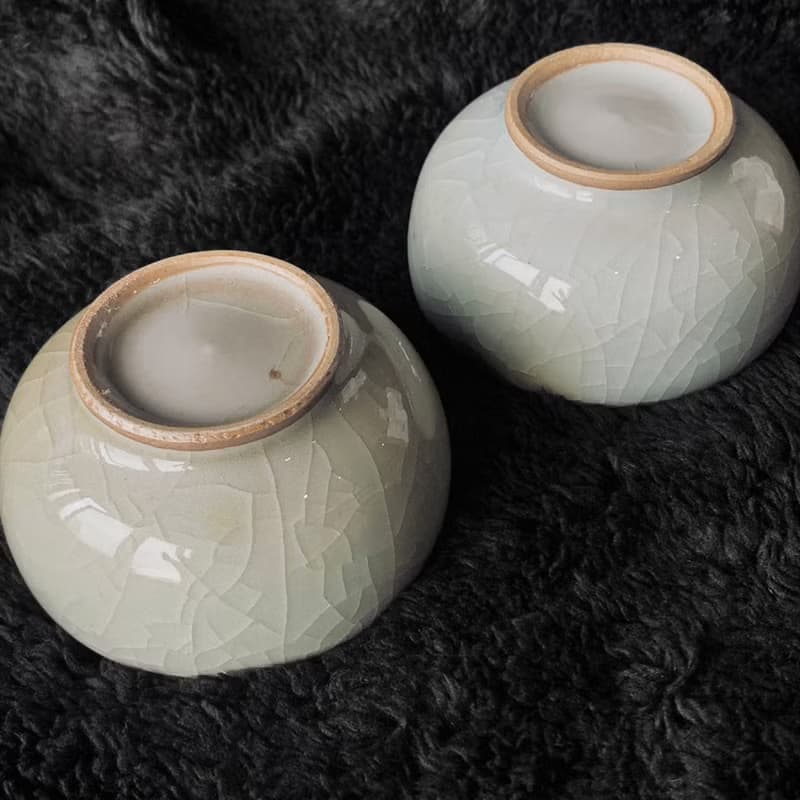 中國 清末民初仿鈞窯茶杯│晶瑩玉潤 鈞窯 低溫素燒