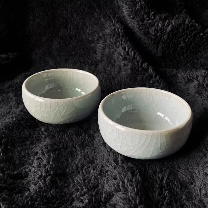 中國 清末民初仿鈞窯茶杯│晶瑩玉潤 鈞窯 低溫素燒