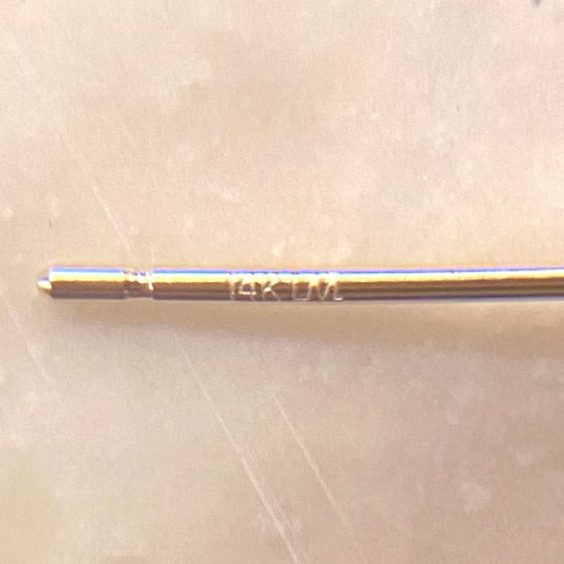 【K14 GOLD CUBIC ZILCONIA】 14金 3mm キュービック ピアス 14KP1　4月誕生石【SOLID GOLD】