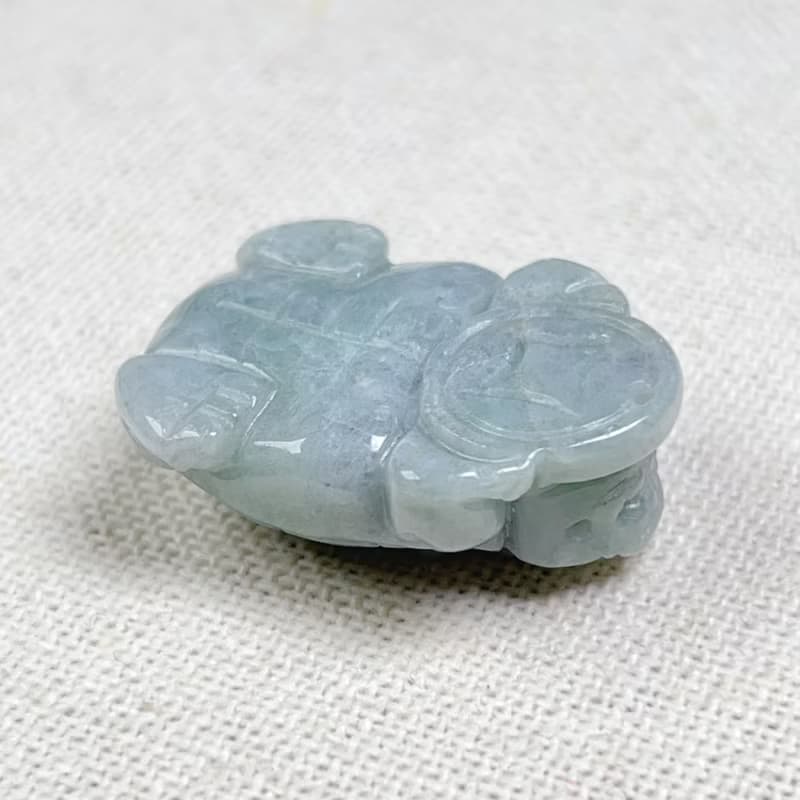 飄花翡翠古錢龍龜 | 天然緬甸玉翡翠A貨 | 送禮