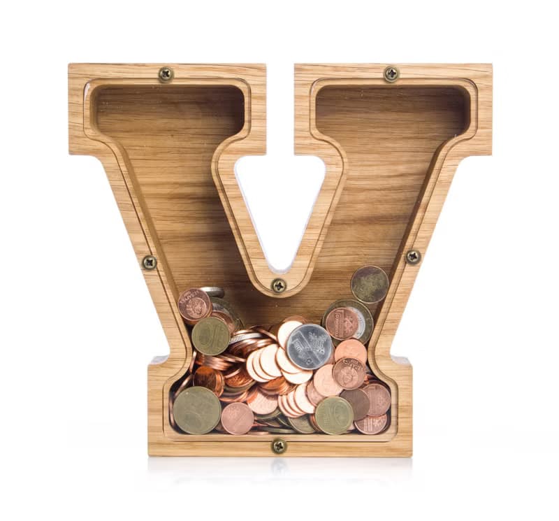 Custom money box frame Unique baby gift Wood tip jar Personalise wooden toy
