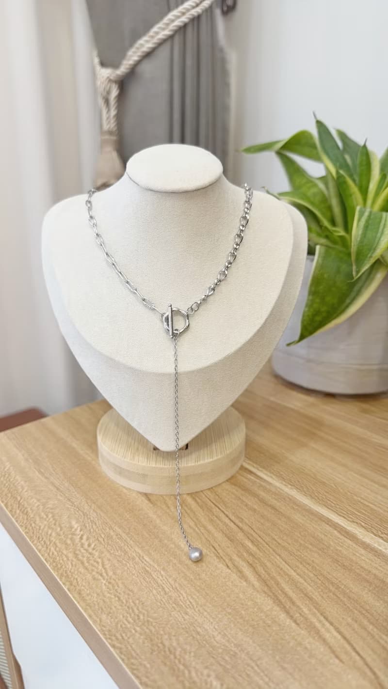 Lily Valley 半半鏈條OT扣 | 醫療鋼項鍊