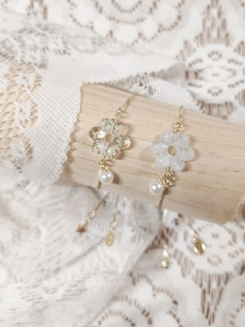 MS - 可愛花花珍珠手鍊