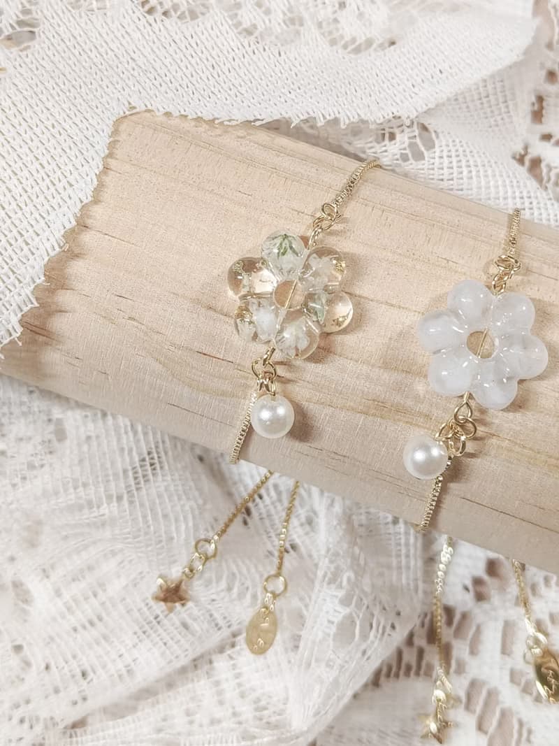 MS - 可愛花花珍珠手鍊