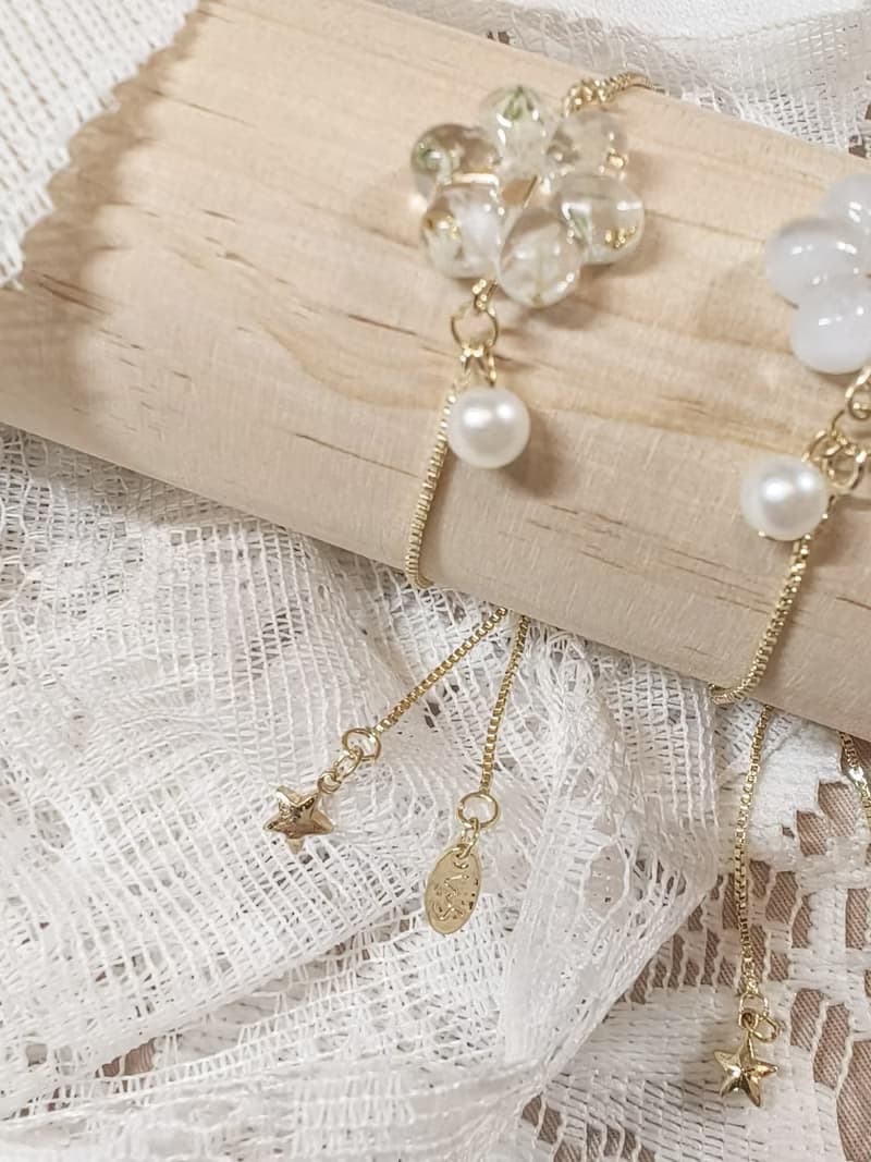 MS - 可愛花花珍珠手鍊