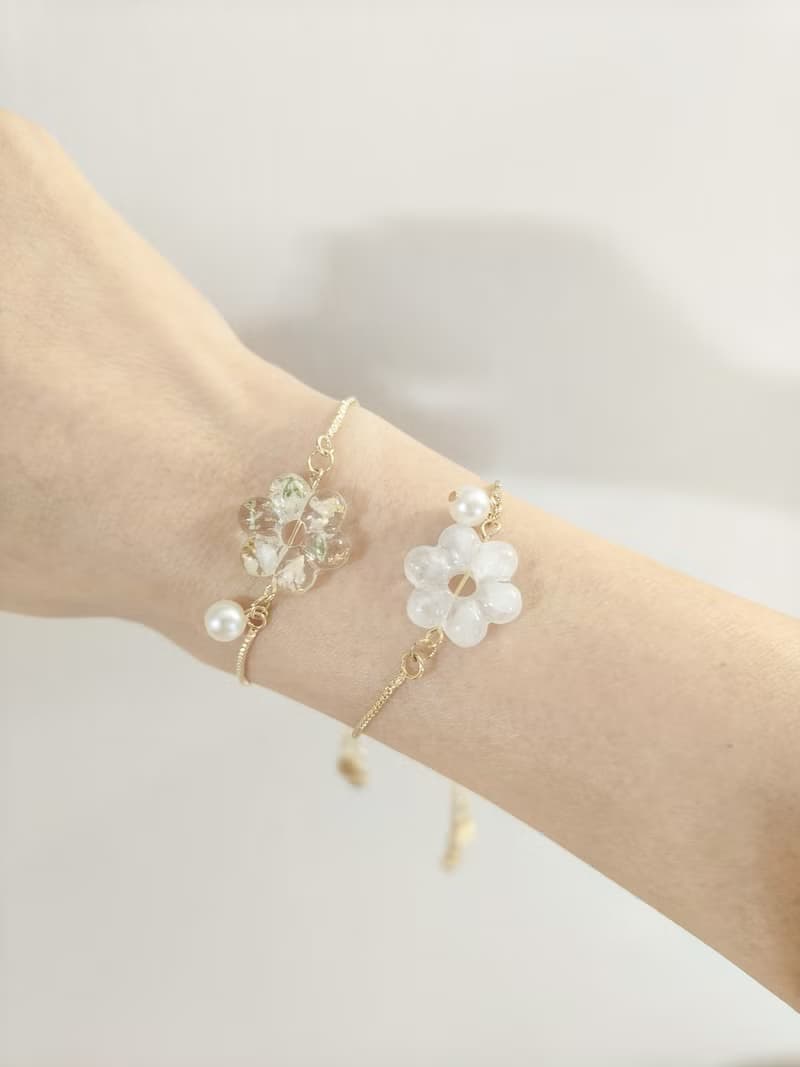 MS - 可愛花花珍珠手鍊
