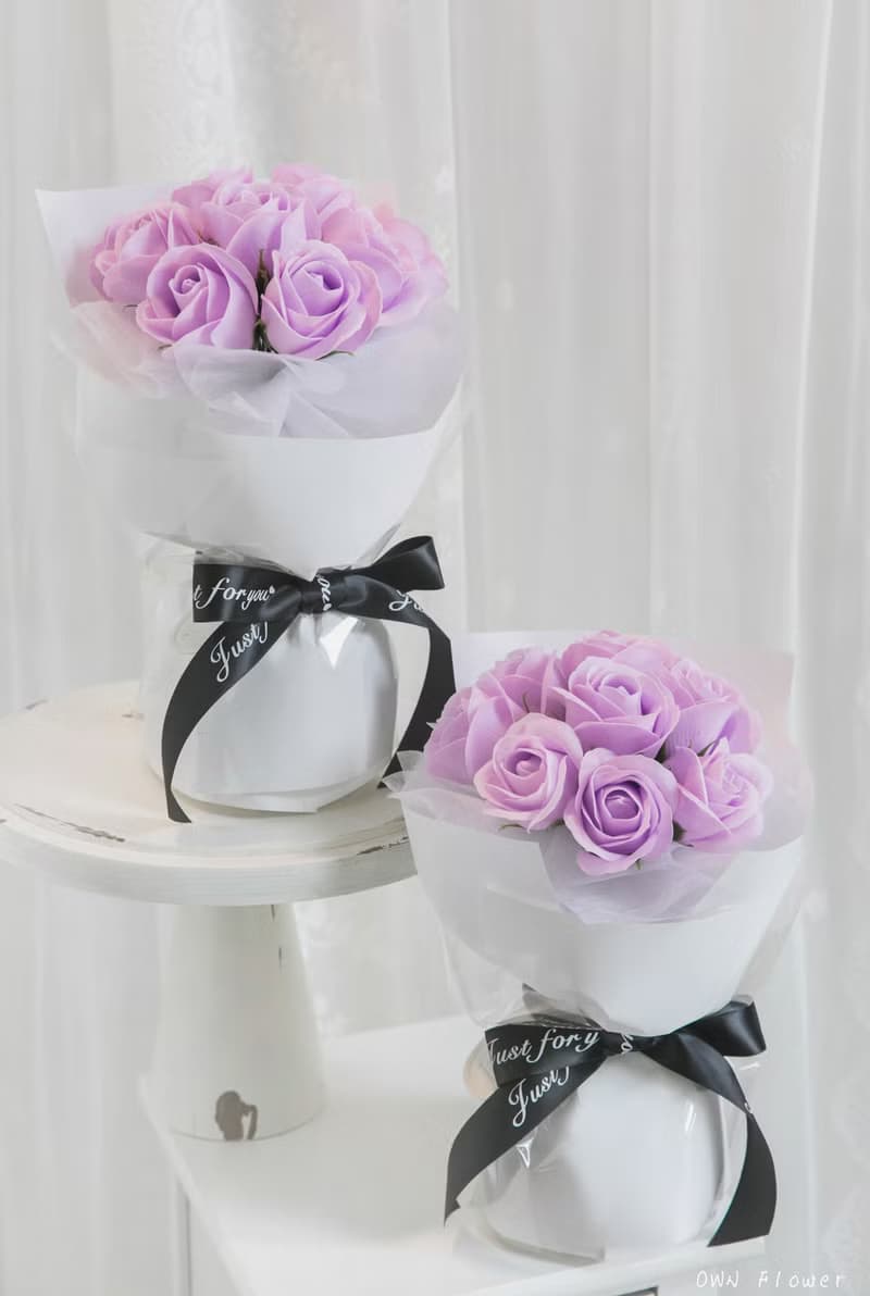 紫玫瑰花束/香皂花束/生日花束/情人節花束/告白花束/畢業花束