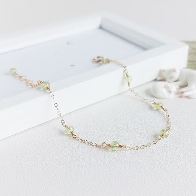 圓圓橄欖石 x 14KGF手鍊