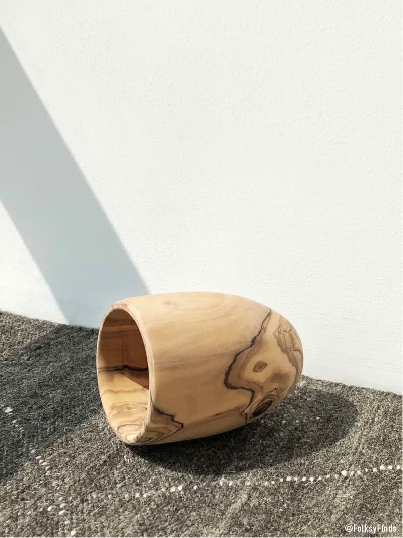 手工橄欖木杯桶型杯 380ml