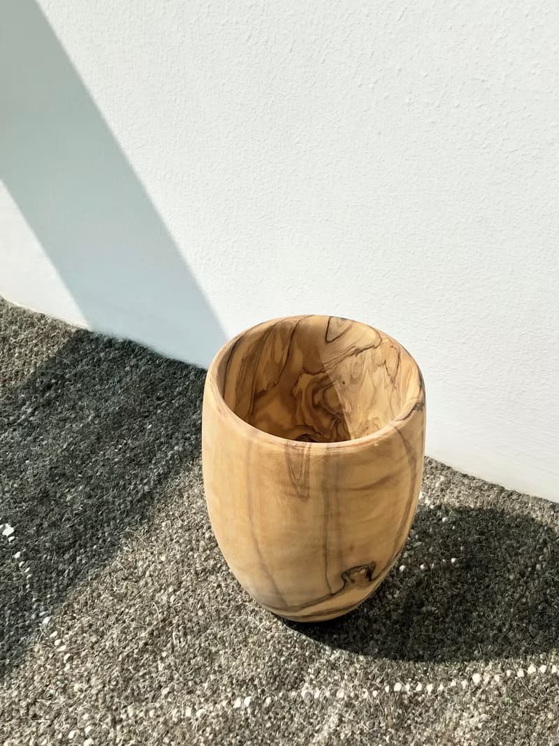 手工橄欖木杯桶型杯 380ml