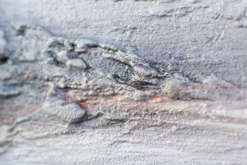 Small abstract painting from the artist, a landscape in gray shades