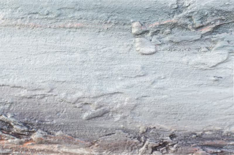 Small abstract painting from the artist, a landscape in gray shades