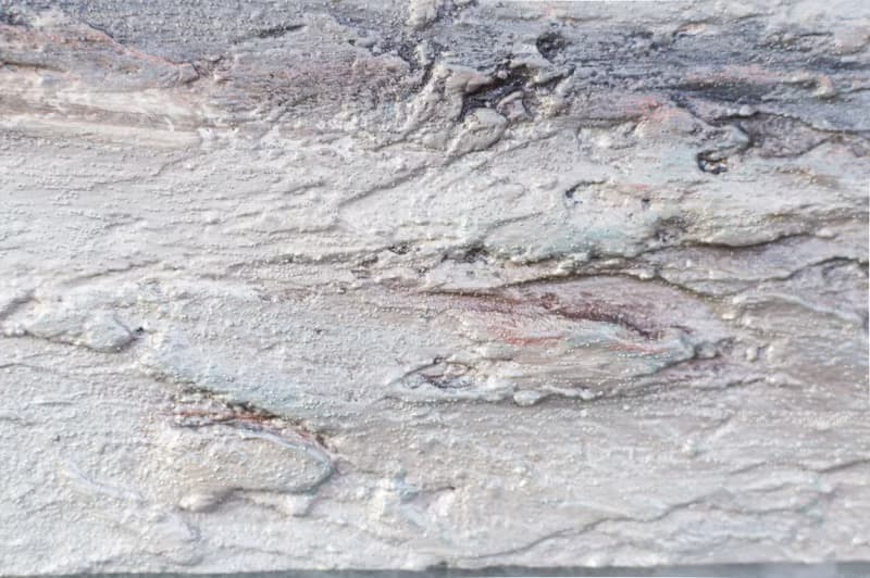 Small abstract painting from the artist, a landscape in gray shades