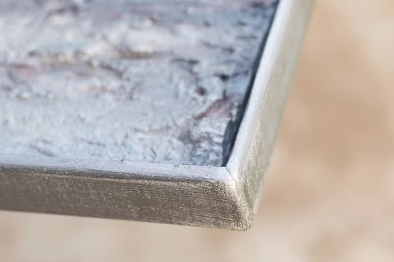 Small abstract painting from the artist, a landscape in gray shades