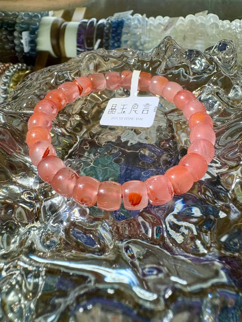 冰飄南紅透感飄花8.5mm23.19g直切珠護身平安辟邪護身符舒緩心神