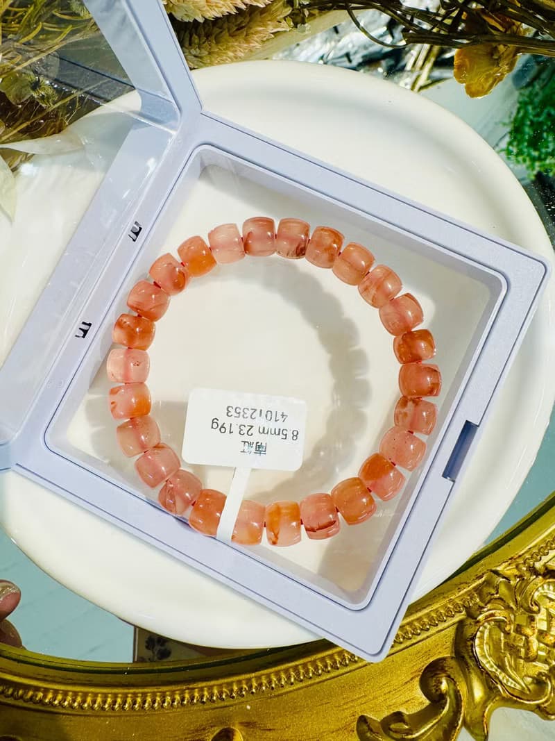 冰飄南紅透感飄花8.5mm23.19g直切珠護身平安辟邪護身符舒緩心神